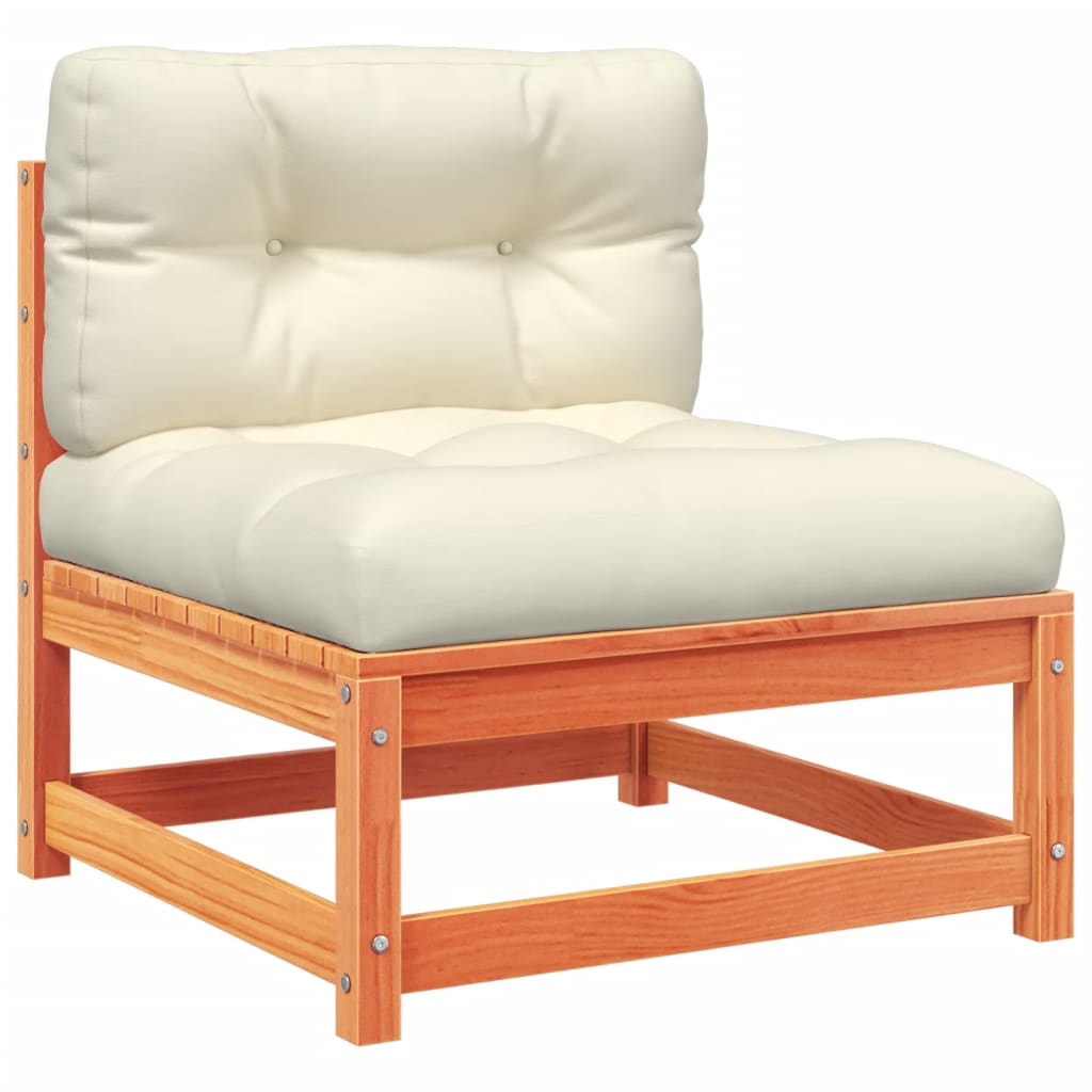 Set Divani Giardino 5pz con Cuscini Marrone Cera Massello Pino - immagine 4