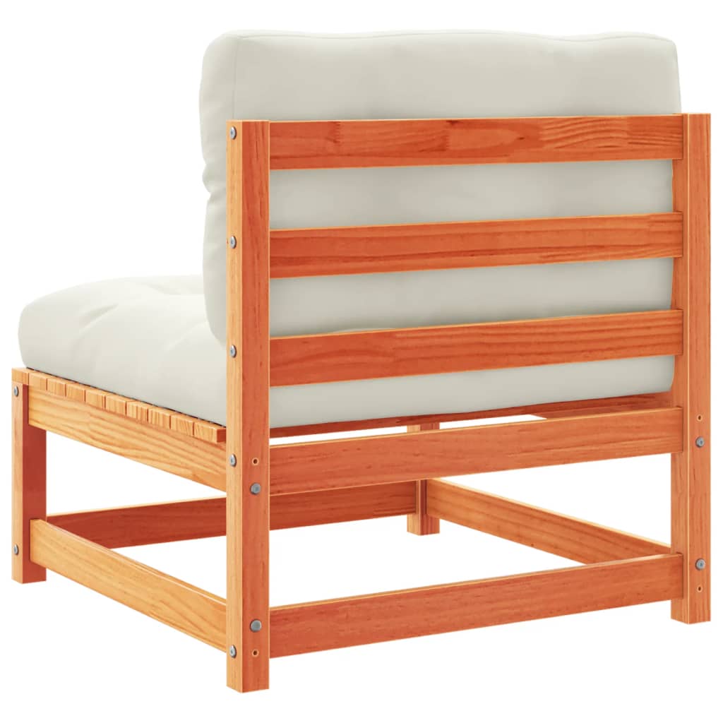 Set Divani Giardino 5pz con Cuscini Marrone Cera Massello Pino - immagine 7