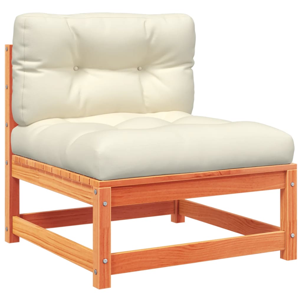 Set Divani Giardino 6pz con Cuscini Marrone Cera Massello Pino - immagine 4