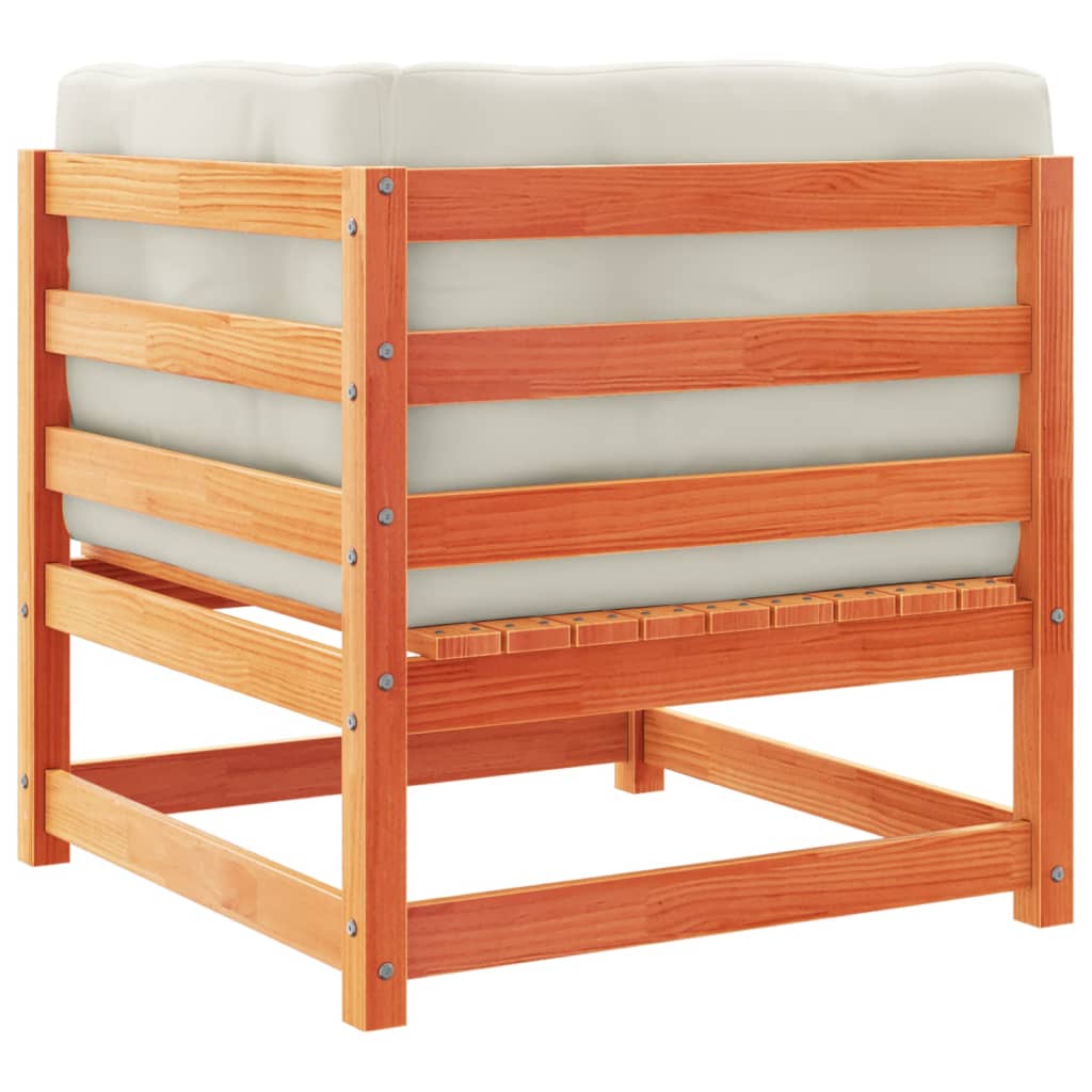 Set Divani Giardino 6pz con Cuscini Marrone Cera Massello Pino - immagine 6