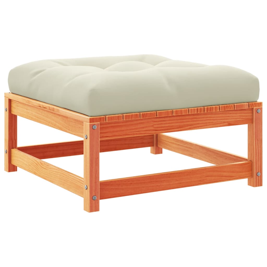 Set Divani Giardino 6pz con Cuscini Marrone Cera Massello Pino - immagine 8