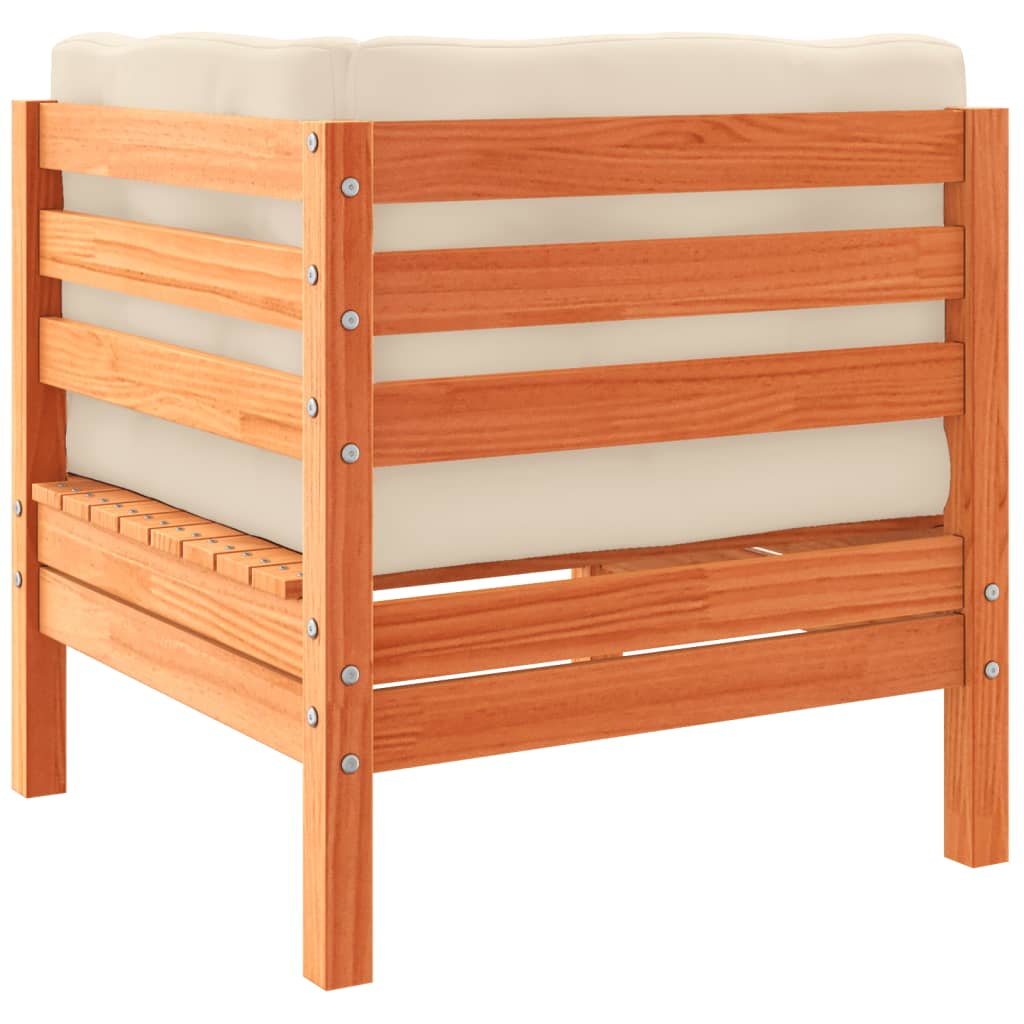 Set Divani Giardino 12pz con Cuscini Marrone Cera Massello Pino - immagine 8