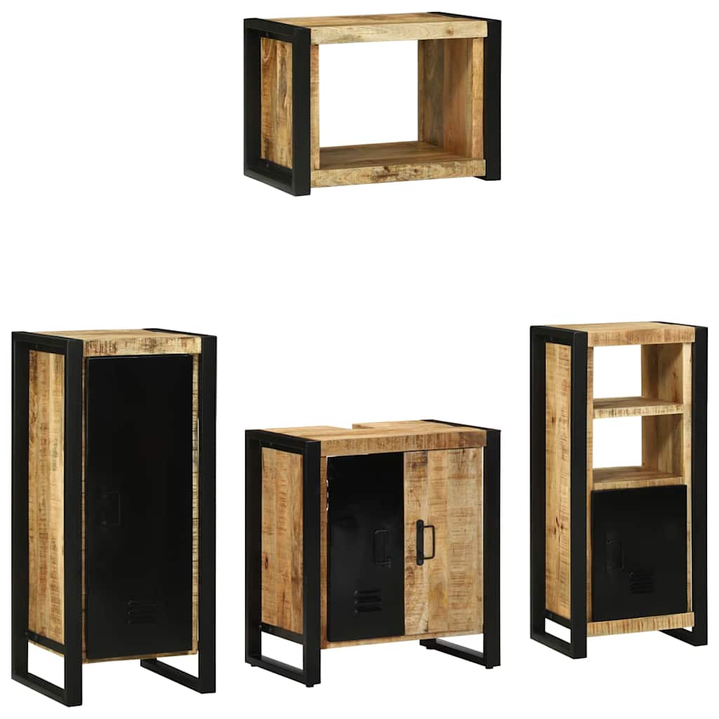 Set di mobili per il bagno 4 pcs Legno di mango massello - immagine 2