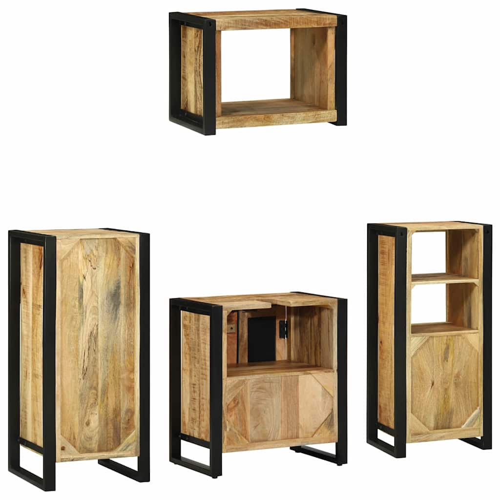 Set di mobili per il bagno 4 pcs Legno di mango massello - immagine 9