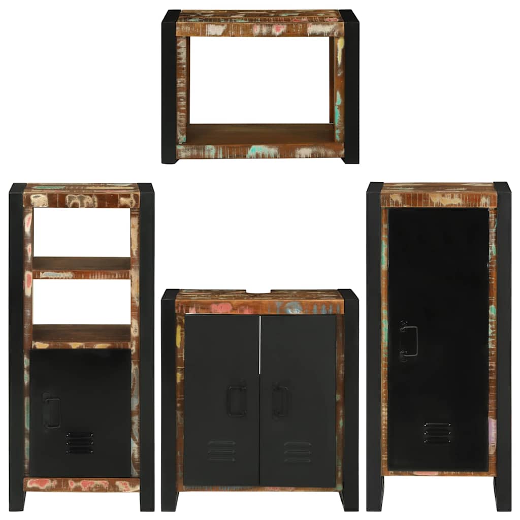 Set di mobili per il bagno 4 pcs Legno massello riciclato - immagine 9