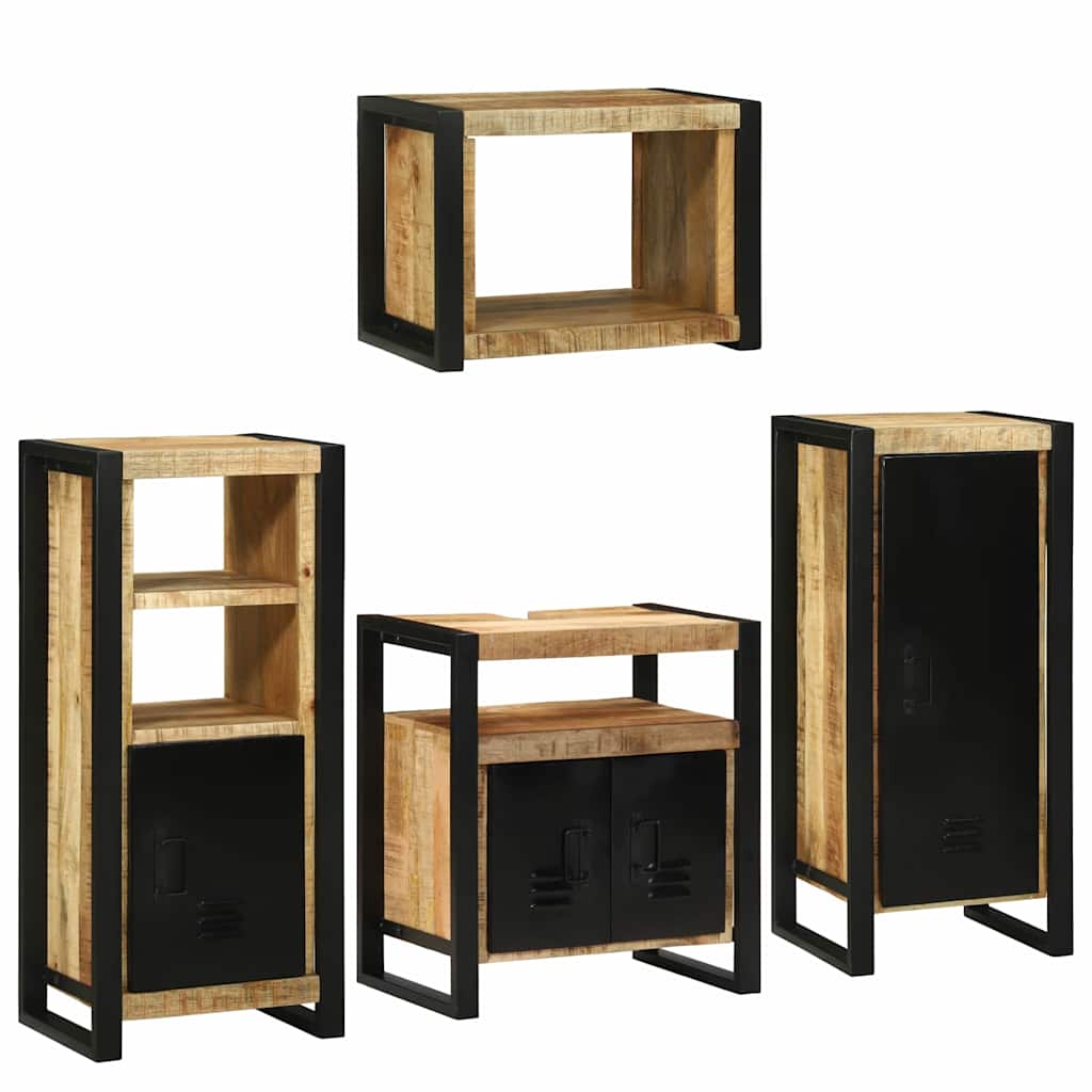 Set di mobili per il bagno 4 pcs Legno di mango massello