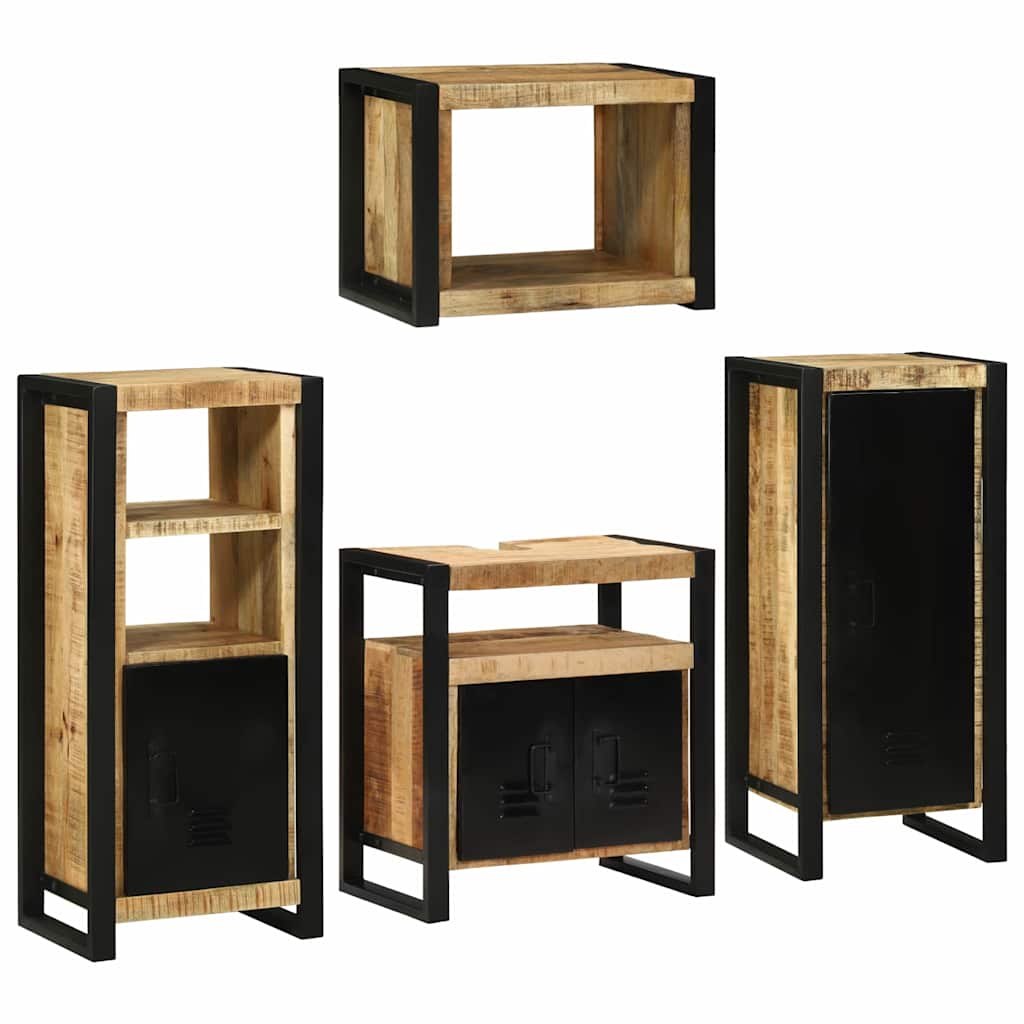 Set di mobili per il bagno 4 pcs Legno di mango massello - immagine 3