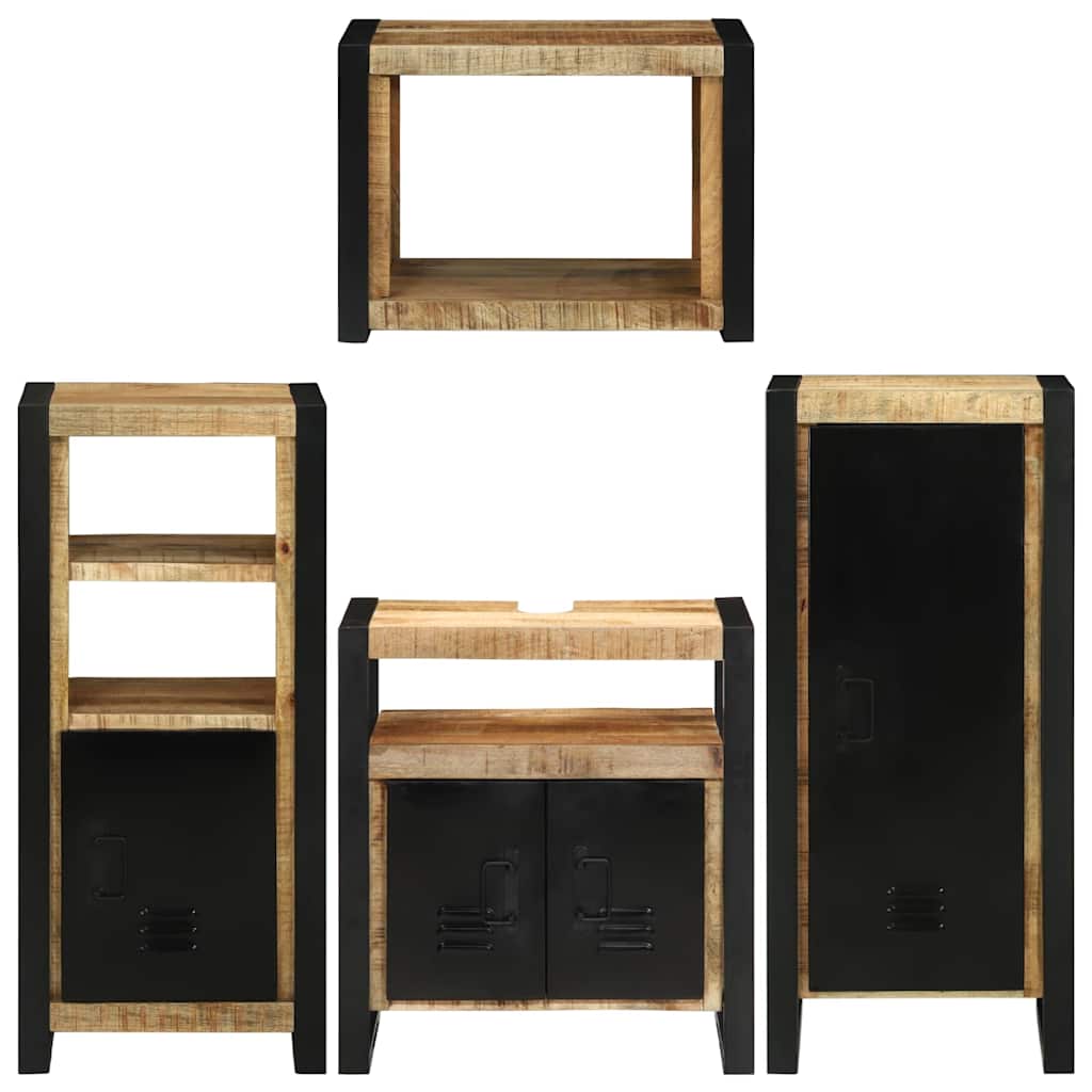 Set di mobili per il bagno 4 pcs Legno di mango massello - immagine 9