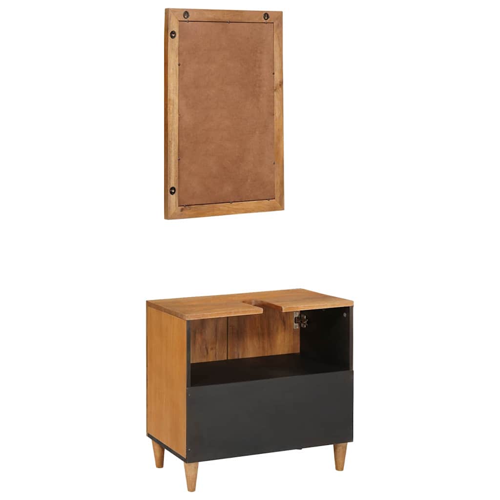 Set di mobili per il bagno 2 pcs Bianco Legno multistrato - immagine 6