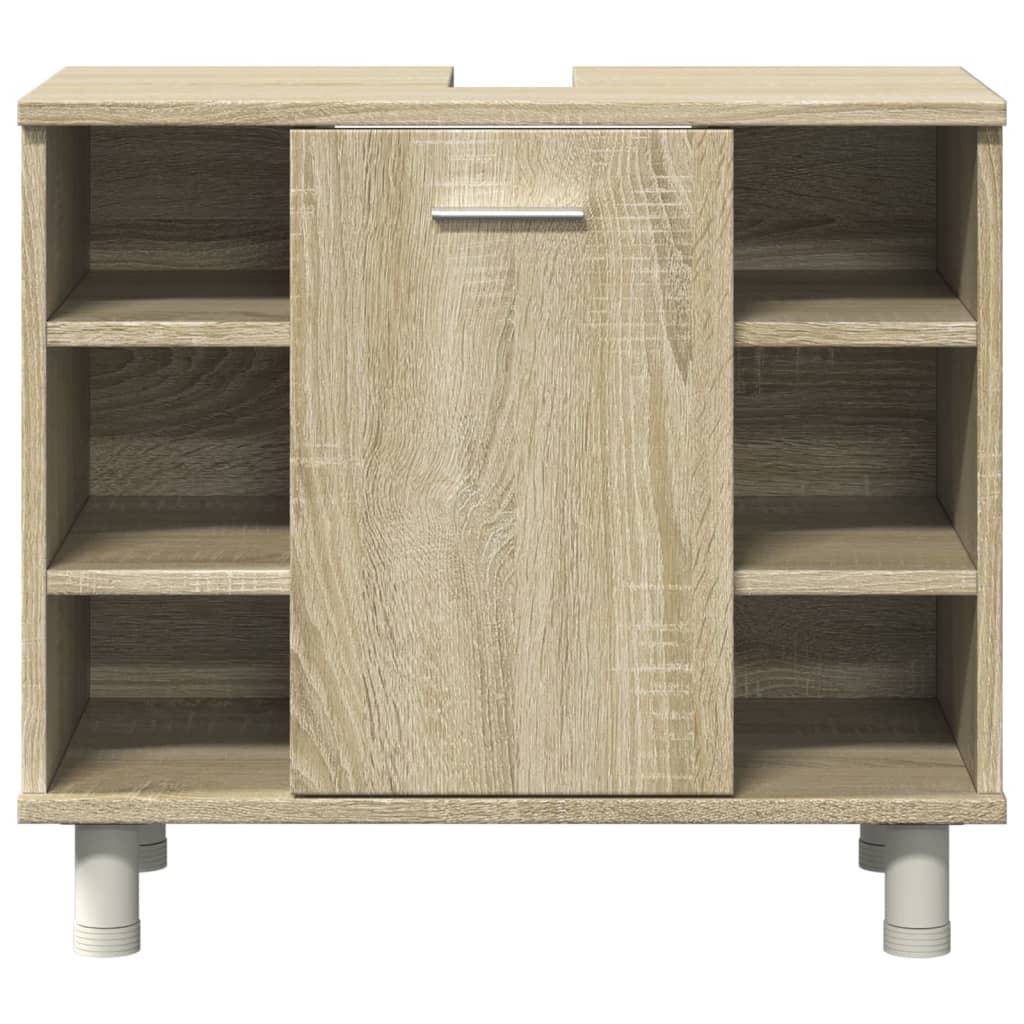 Set Mobili da Bagno 4 pz Rovere Sonoma in Legno Multistrato - immagine 4