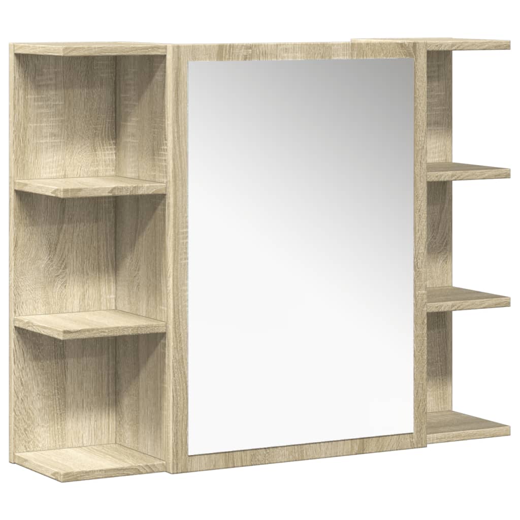 Set Mobili da Bagno 4 pz Rovere Sonoma in Legno Multistrato - immagine 5