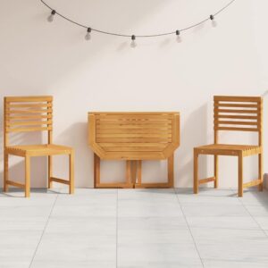 Set Bistro da Giardino 3 pcs Marrone legno massello di acacia