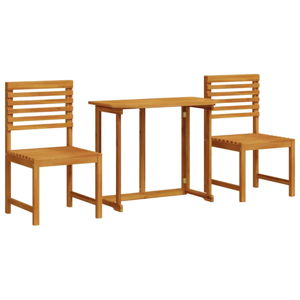 Set Bistro da Giardino 3 pcs Marrone legno massello di acacia - immagine 2