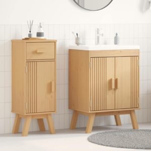 Set di Mobili da Bagno 2 pcs Marrone 114 x 43 x 73.5 cm