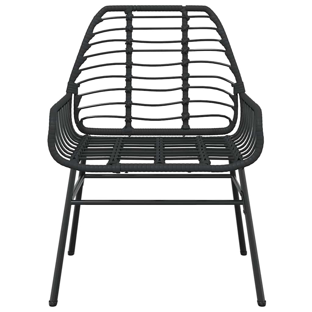 Set Mobili da Pranzo per Giardino 3 pz Nero Polyrattan Vetro - immagine 4