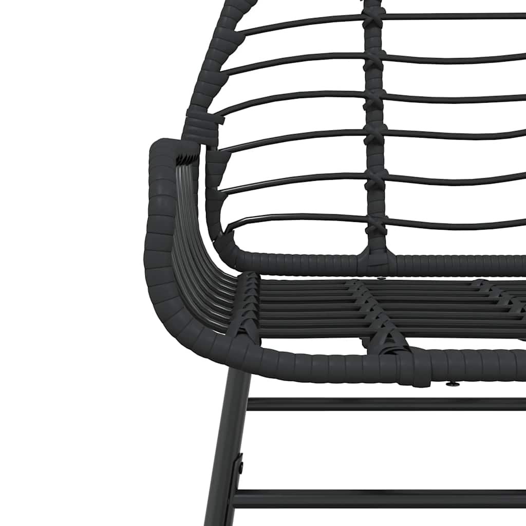 Set Mobili da Pranzo per Giardino 3 pz Nero Polyrattan Vetro - immagine 5