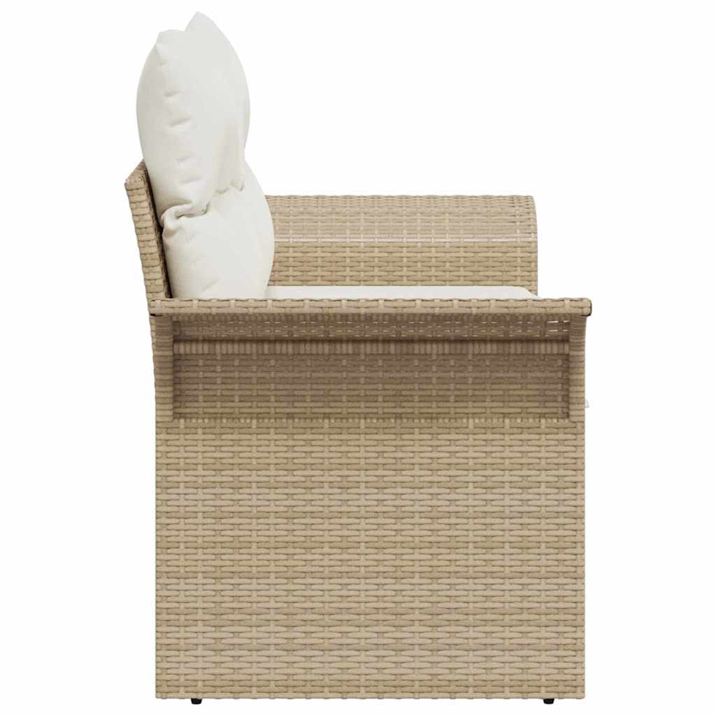 Divano da giardino con cuscino Nero 141 x 62 x 69cm polyrattan - immagine 6