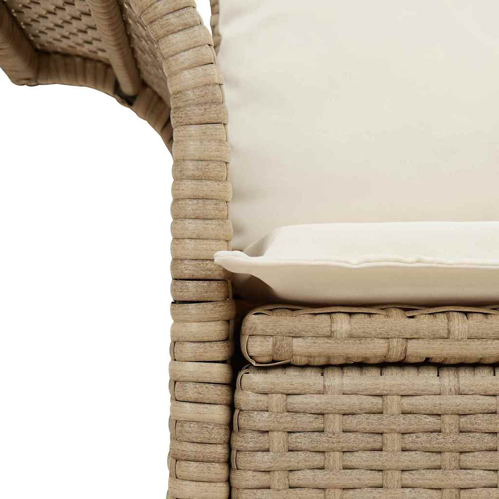 Divano da giardino con cuscino Nero 141 x 62 x 69cm polyrattan - immagine 8