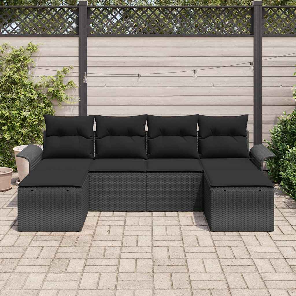 Set Divano da Giardino 6 pcs Grigio polyrattan - immagine 3