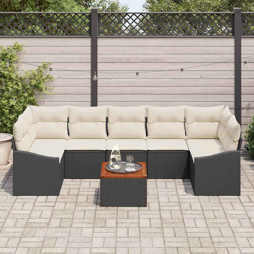 Set Divano da Giardino 8 pcs Nero - immagine 3
