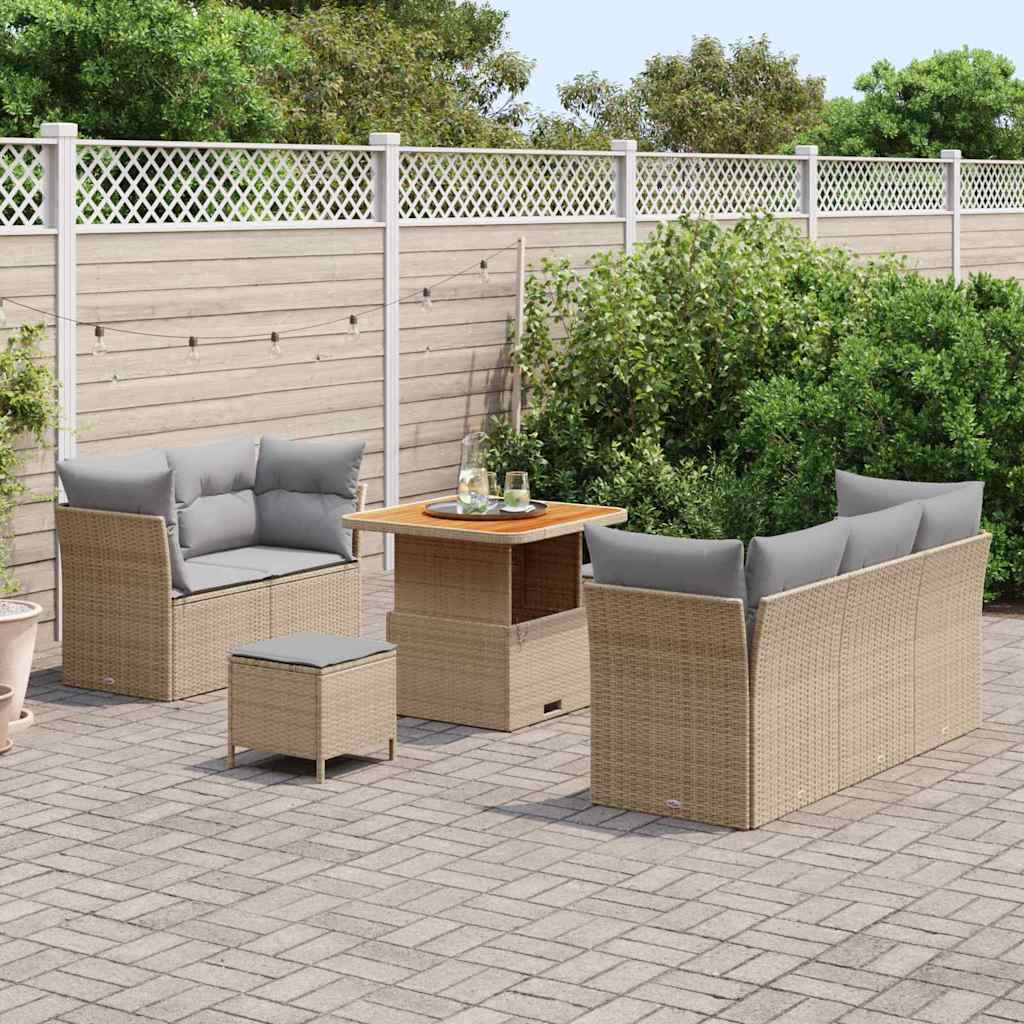 Set Divano da Giardino 8 pcs Beige polyrattan - immagine 3