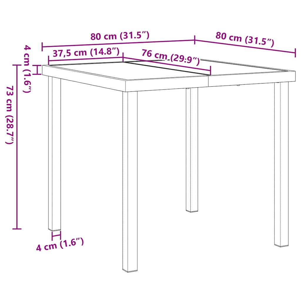 Set da Pranzo per Giardino 3 pcs Nero Poly Rattan - immagine 9