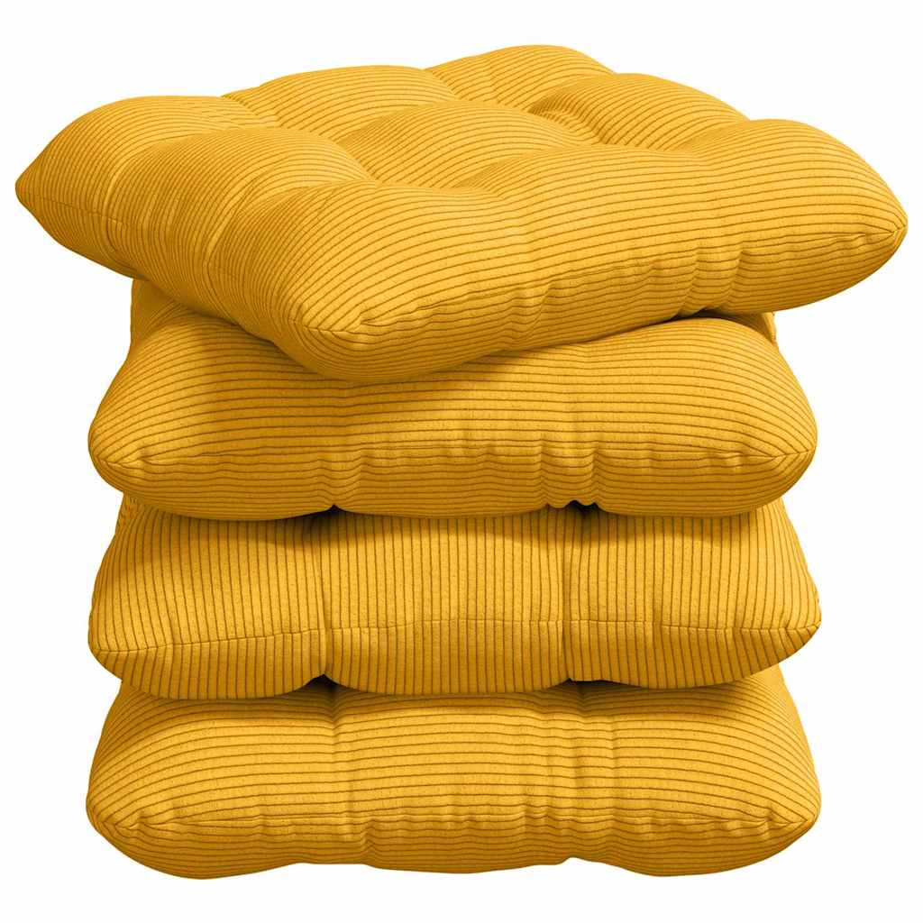 Cuscini per Seduta 4 pcs Giallo Chiaro 40 x 40 cm - immagine 2