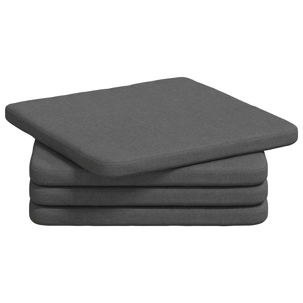 Cuscini per Seduta 4 pcs Grigio scuro 40 x 40 x 3 cm Tessuto - immagine 2