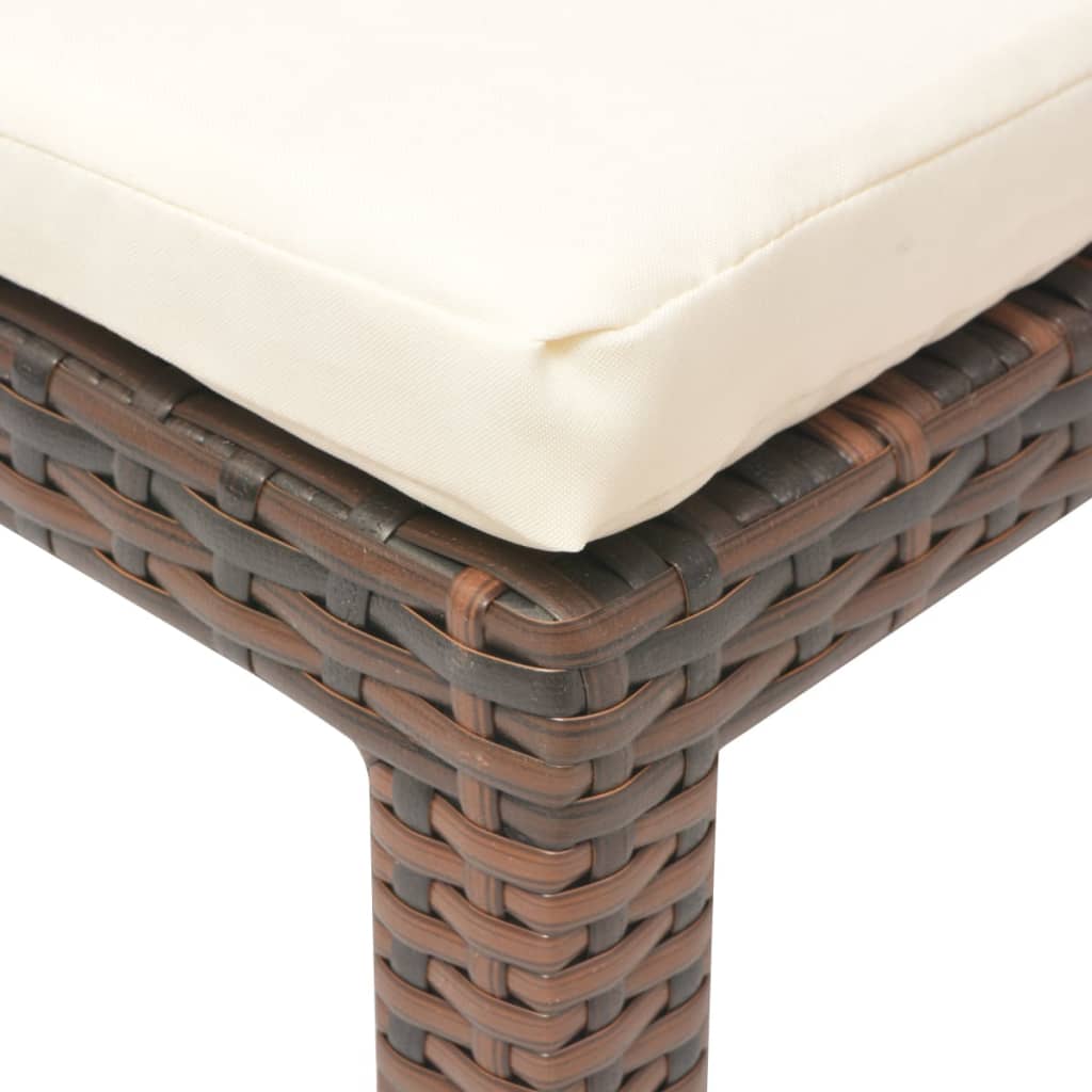 Lettino Prendisole con Cuscino in Polyrattan Marrone - immagine 6