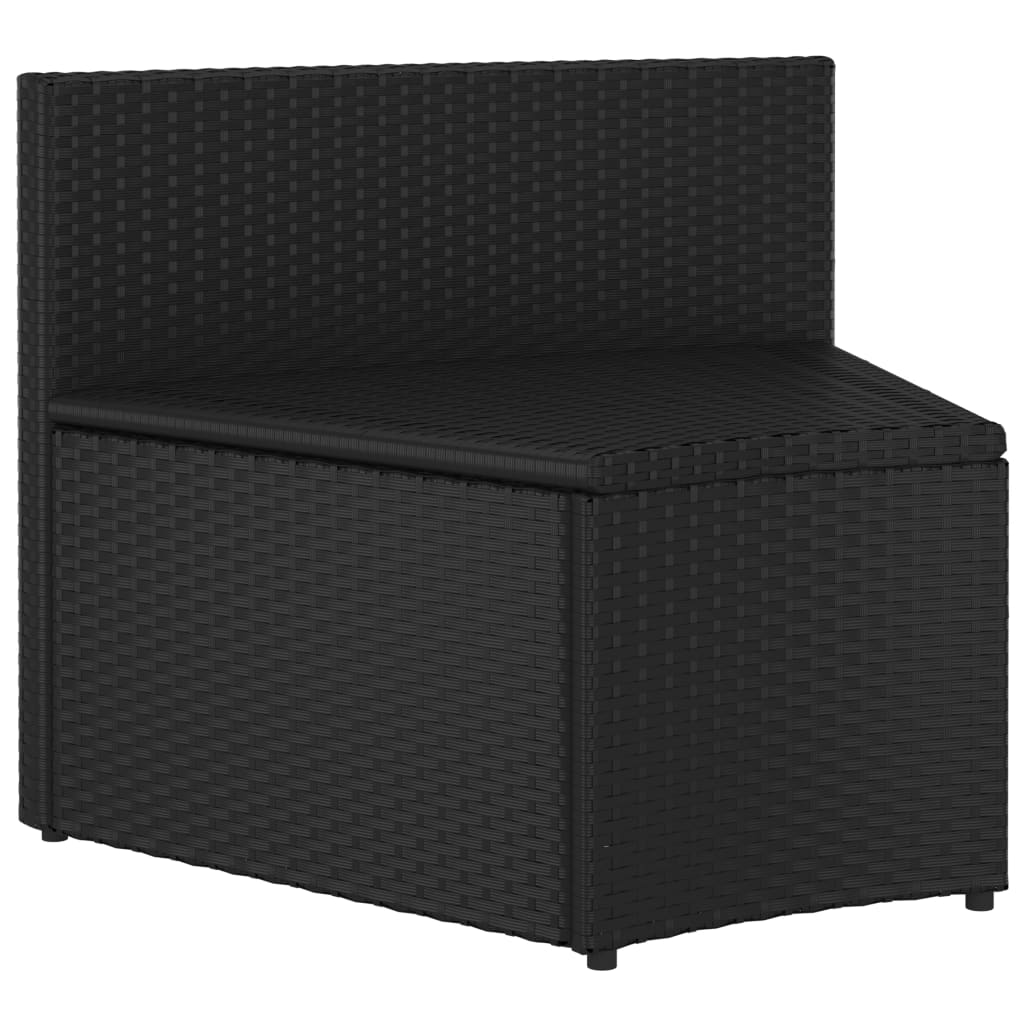 Set Divani da Giardino 9 pz con Cuscini in Polyrattan Nero - immagine 8