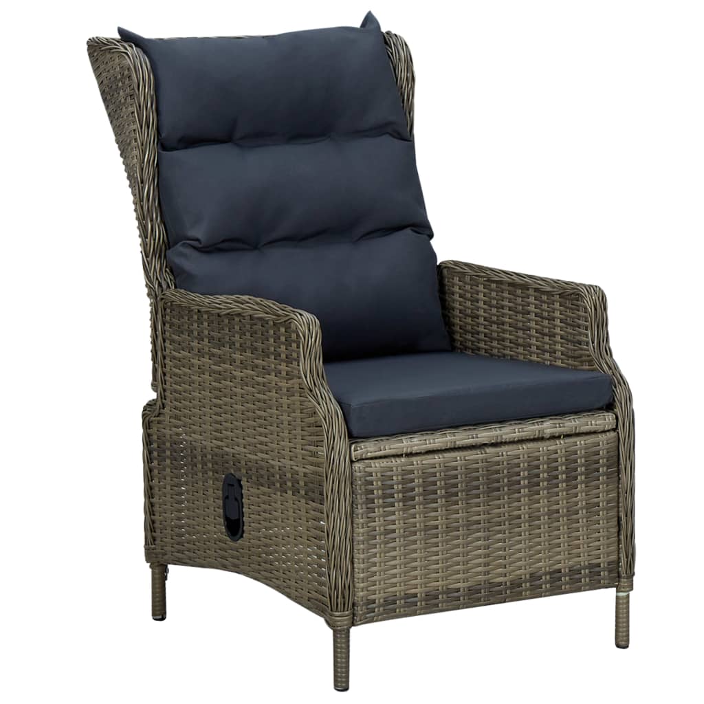 Set Divani da Giardino 3 pz con Cuscini in Polyrattan Marrone - immagine 7