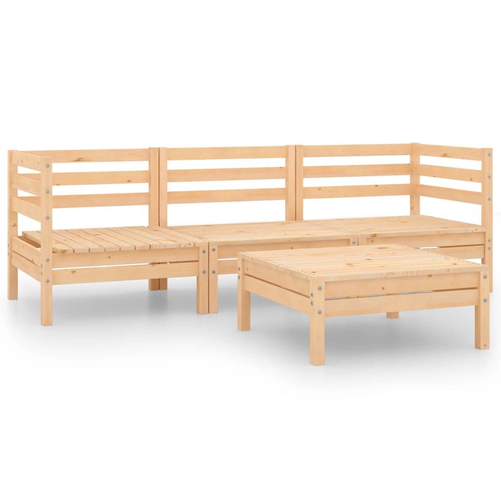 Set Divani da Giardino 4 pz in Legno Massello di Pino - immagine 2