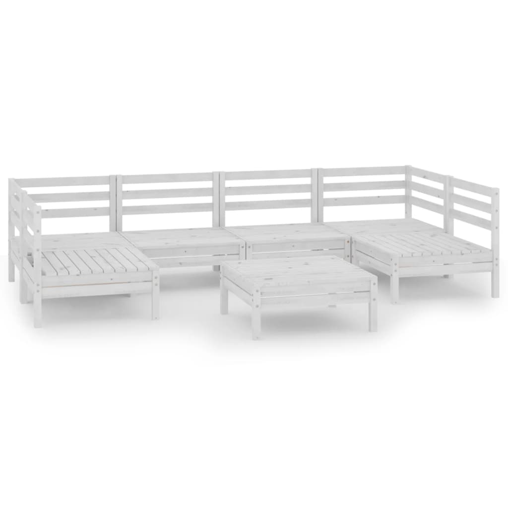 Set Salotto da Giardino 7 pz in Legno Massello di Pino Bianco - immagine 2