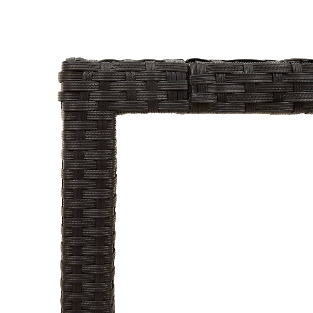 Tavolo Giardino Piano Legno Acacia Nero 90x90x75 cm Polyrattan - immagine 8