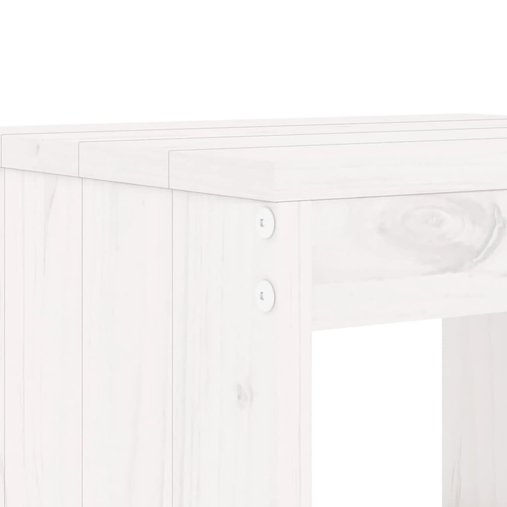 Set Bar da Giardino 5 pz Bianco in Legno Massello di Pino - immagine 4