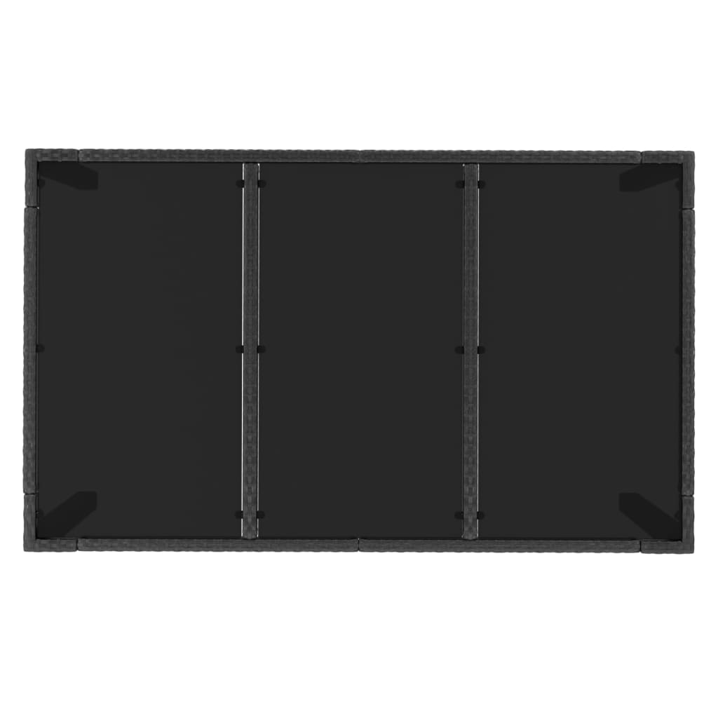 Set da Pranzo da Giardino 5 pz Nero con Cuscini in Polyrattan - immagine 7