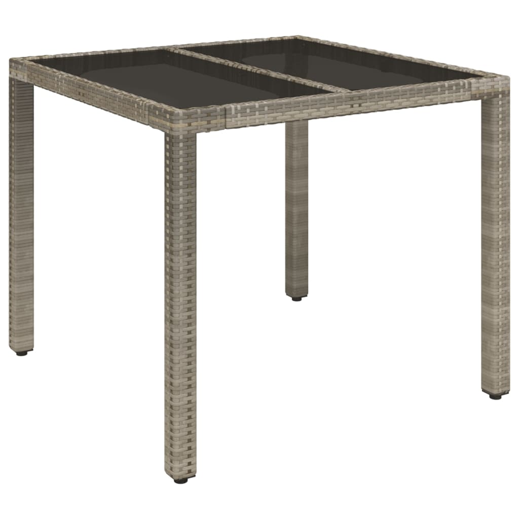 Set da Pranzo da Giardino 7 pz con Cuscini in Polyrattan Grigio - immagine 6