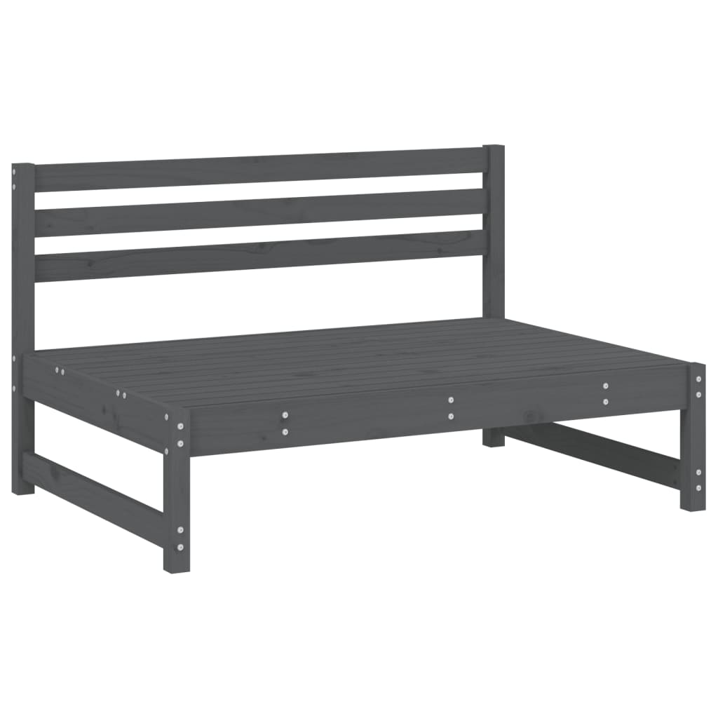 Set Salotto da Giardino 5 pz Grigio in Legno Massello di Pino - immagine 3