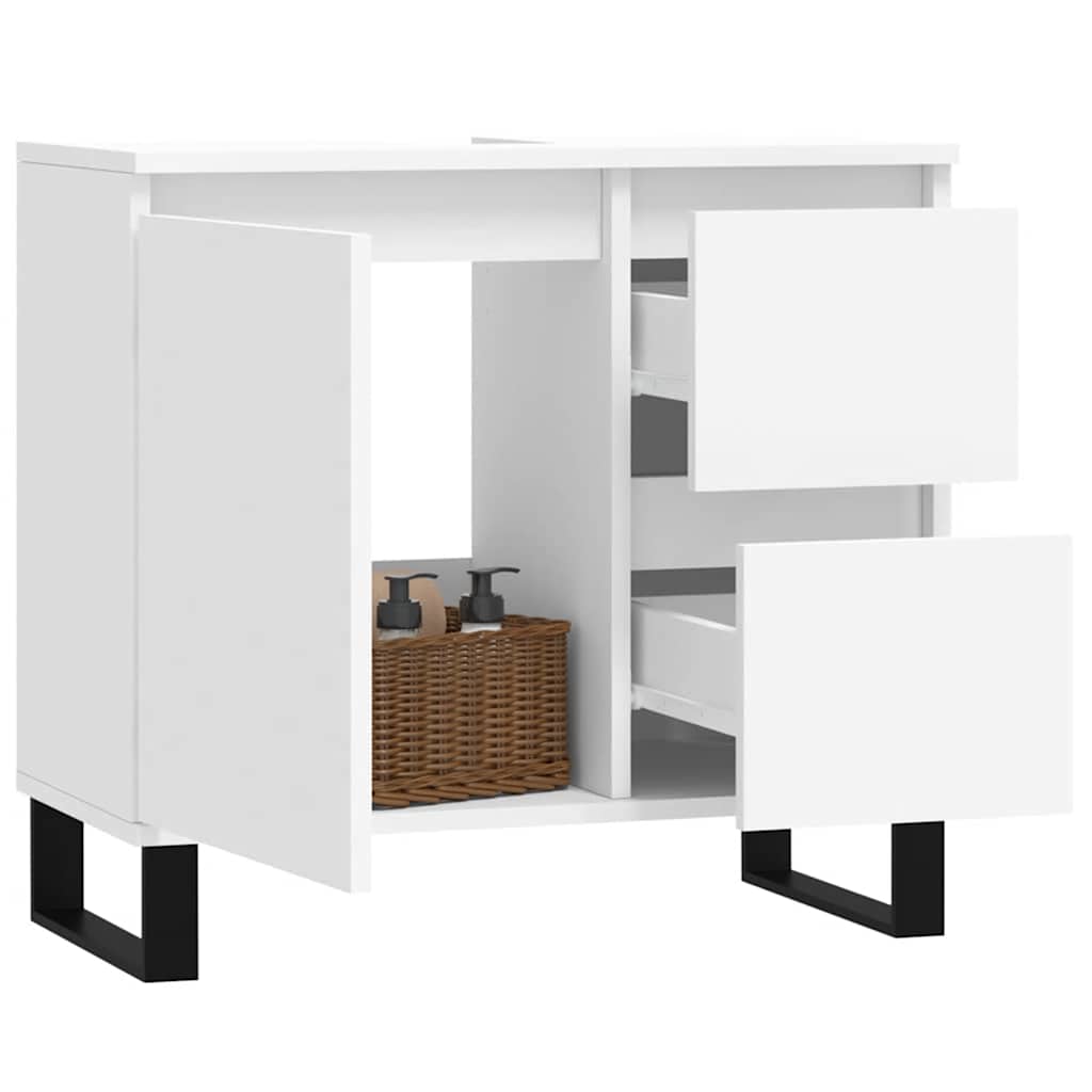 Armadietto da Bagno Bianco 65x33x60 cm in Legno Multistrato - immagine 3