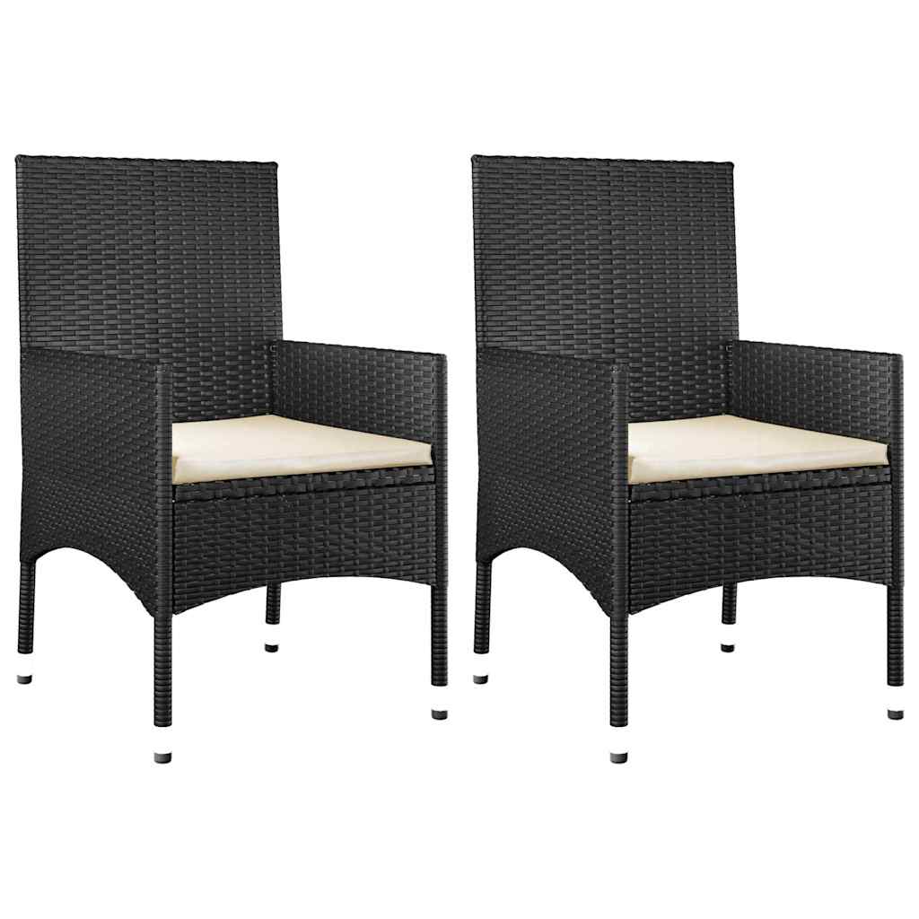 Set Divani da Giardino 4 pz con Cuscini Nero in Polyrattan - immagine 6