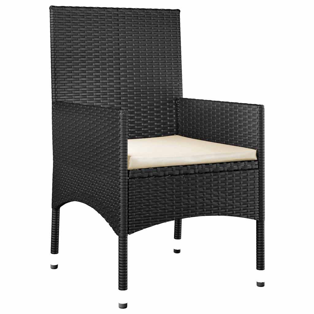 Set Divani da Giardino 4 pz con Cuscini Nero in Polyrattan - immagine 7