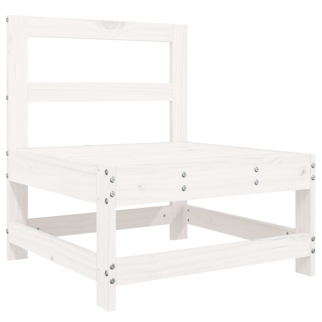 Set Divani da Giardino 7 pz Bianco in Legno Massello di Pino - immagine 4