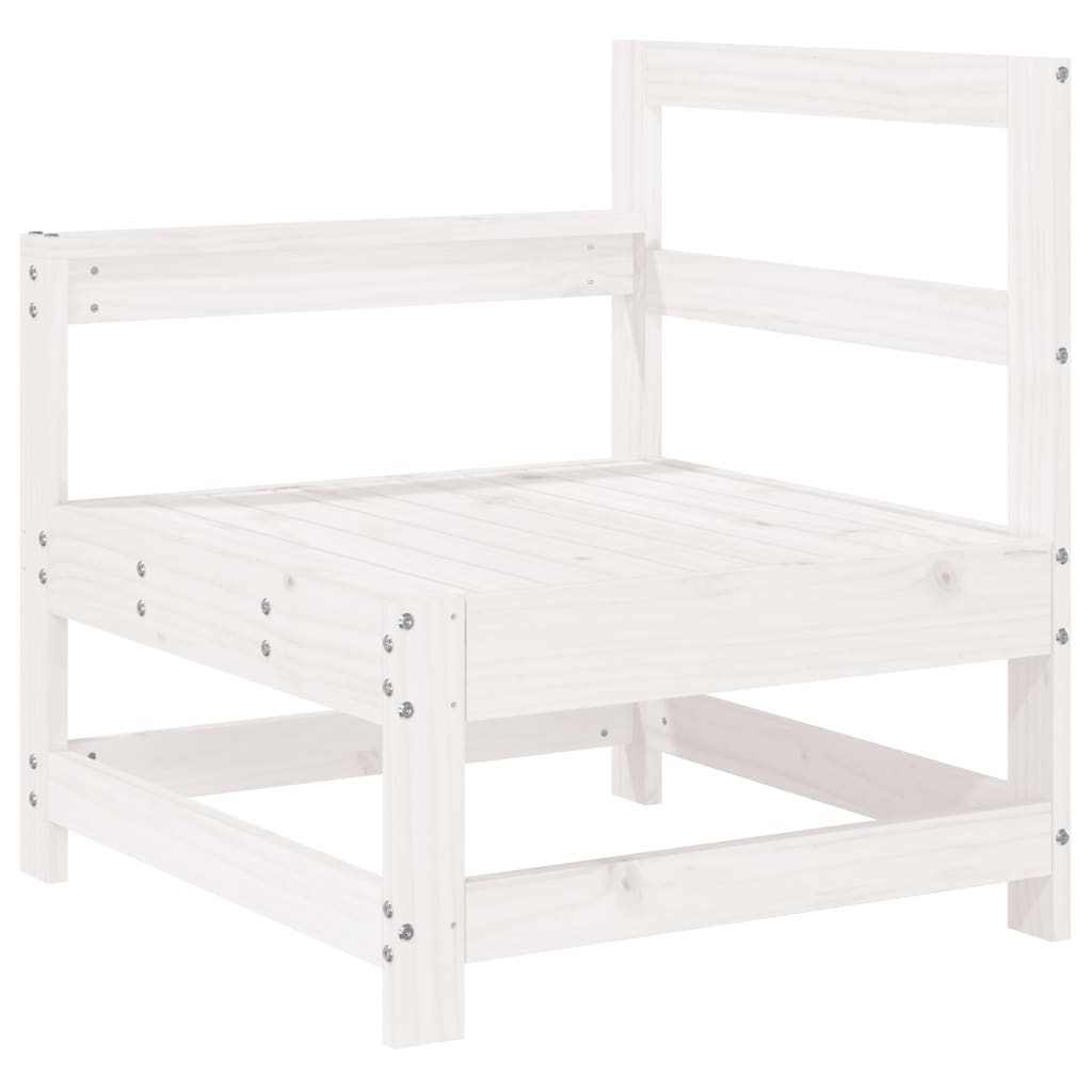 Set Divani da Giardino 7 pz Bianco in Legno Massello di Pino - immagine 5