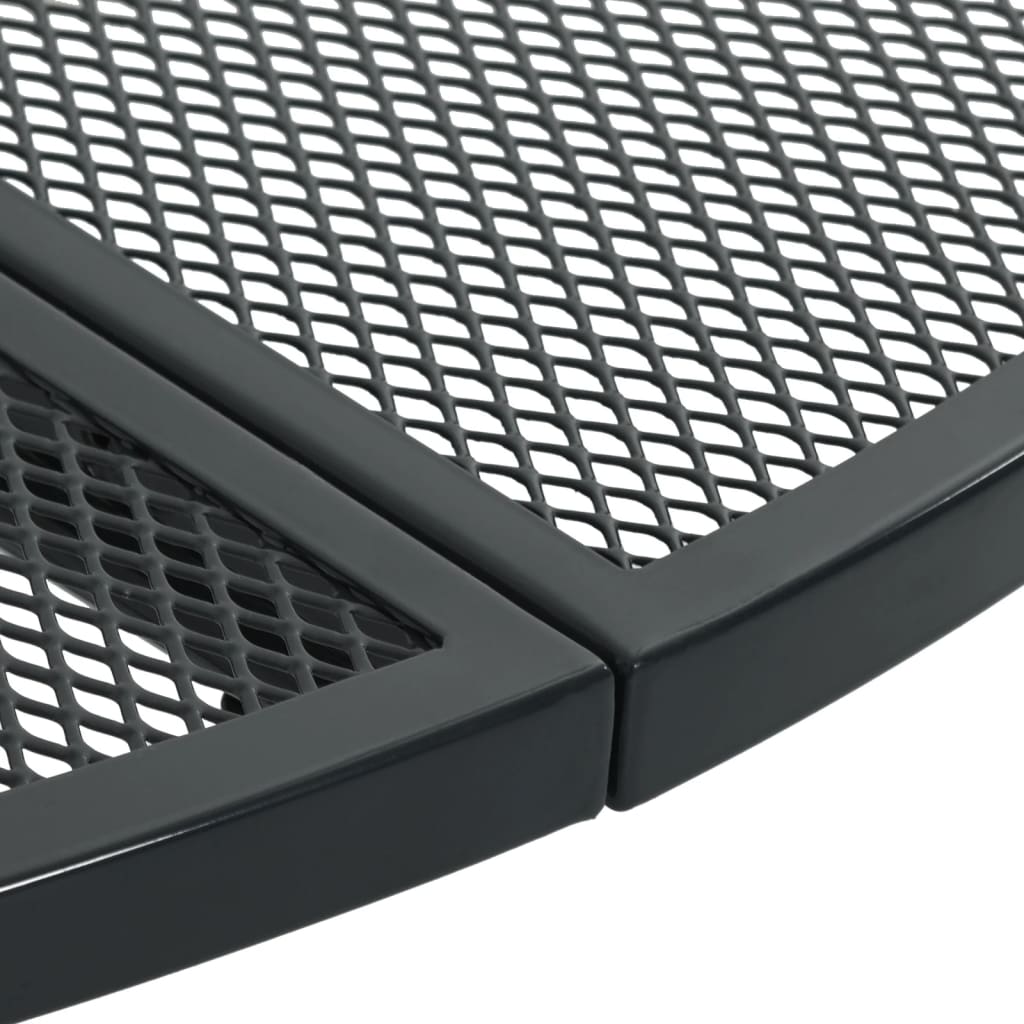 Tavolo Patio Rotondo Antracite Ø80x72,5 cm Acciaio Verniciato - immagine 4