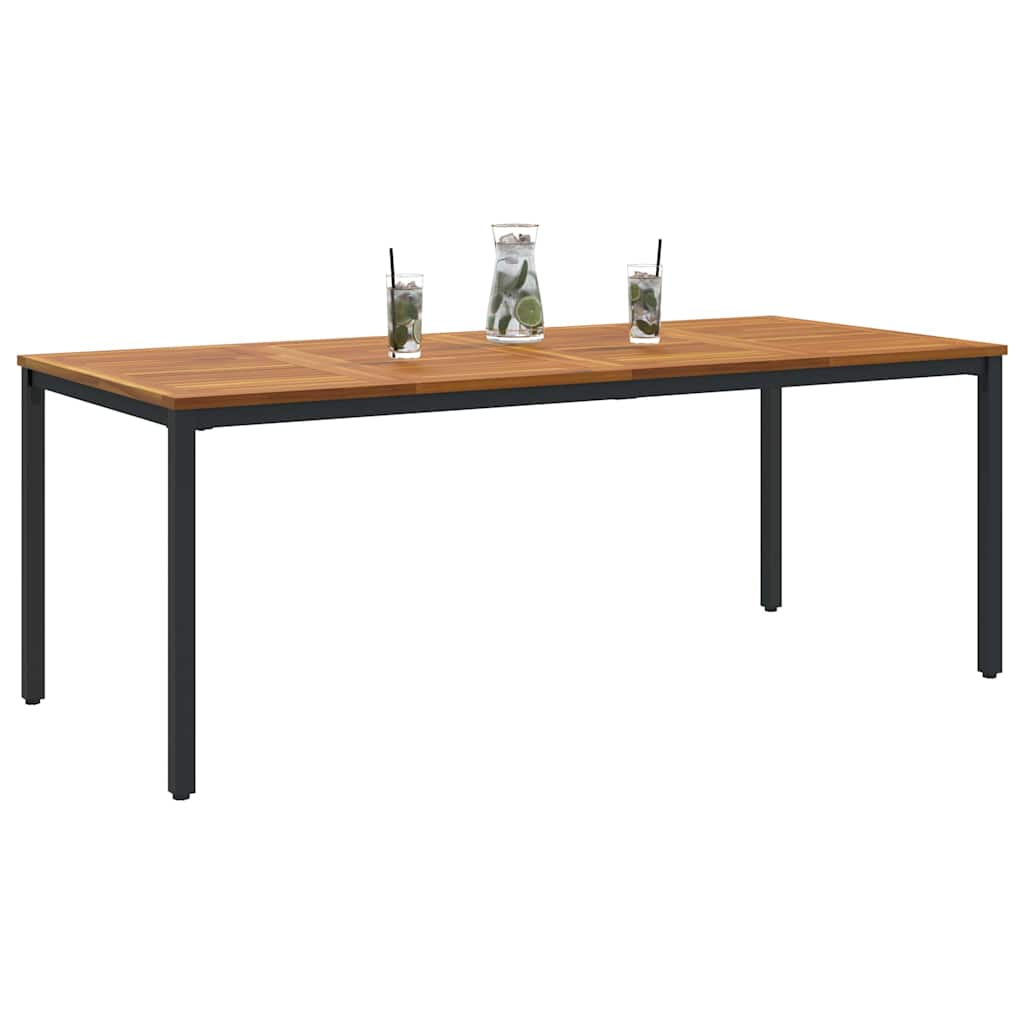 Tavoli da esterno Naturale e nero 200 x 90 x 75 cm - immagine 3