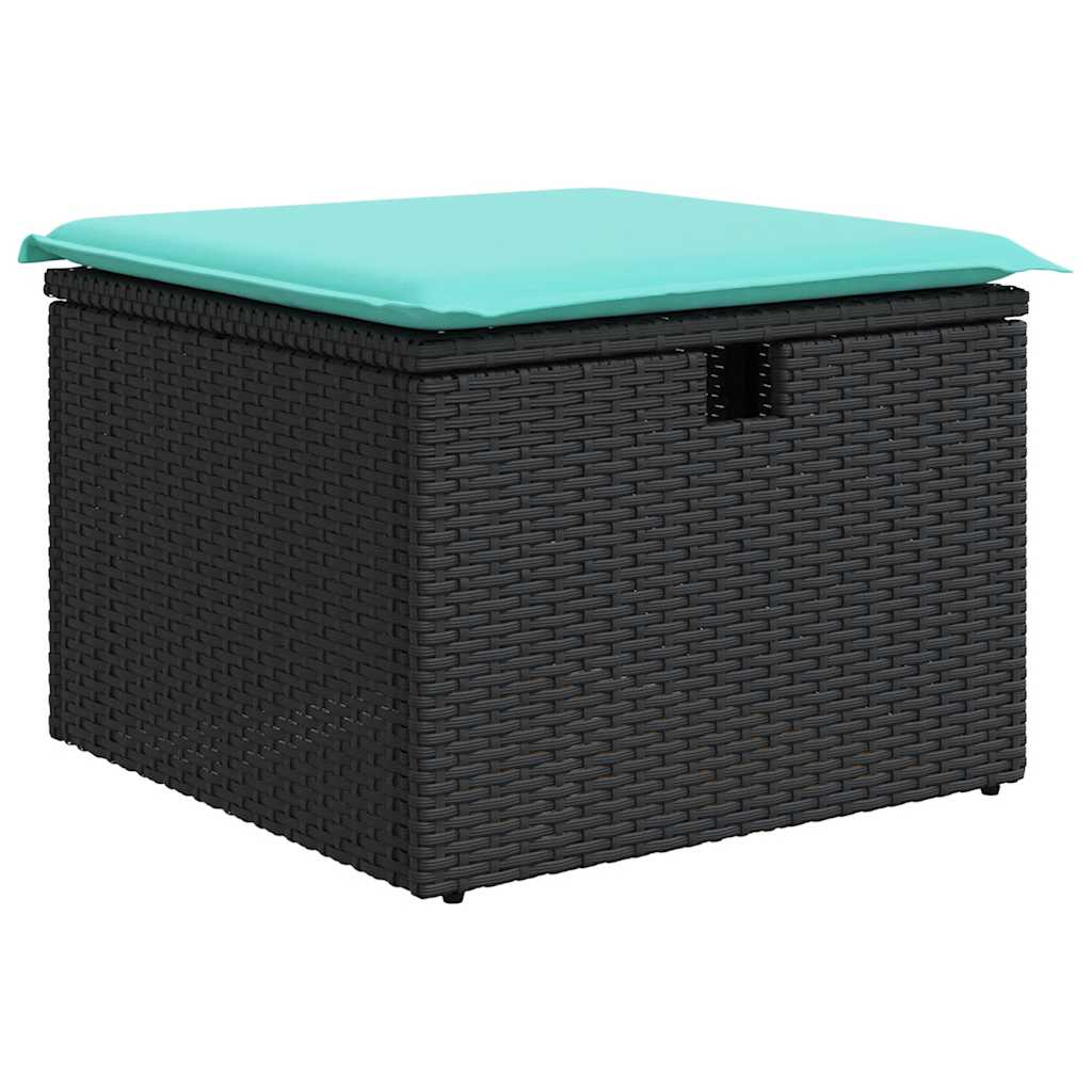 Set Divano da Giardino 6 pz con Cuscini Nero in Polyrattan - immagine 4