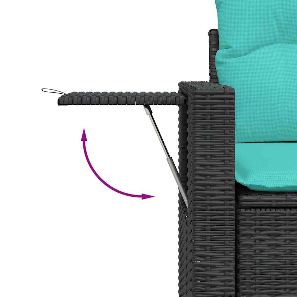 Set Divano da Giardino 5 pz con Cuscini Grigio in Polyrattan - immagine 7