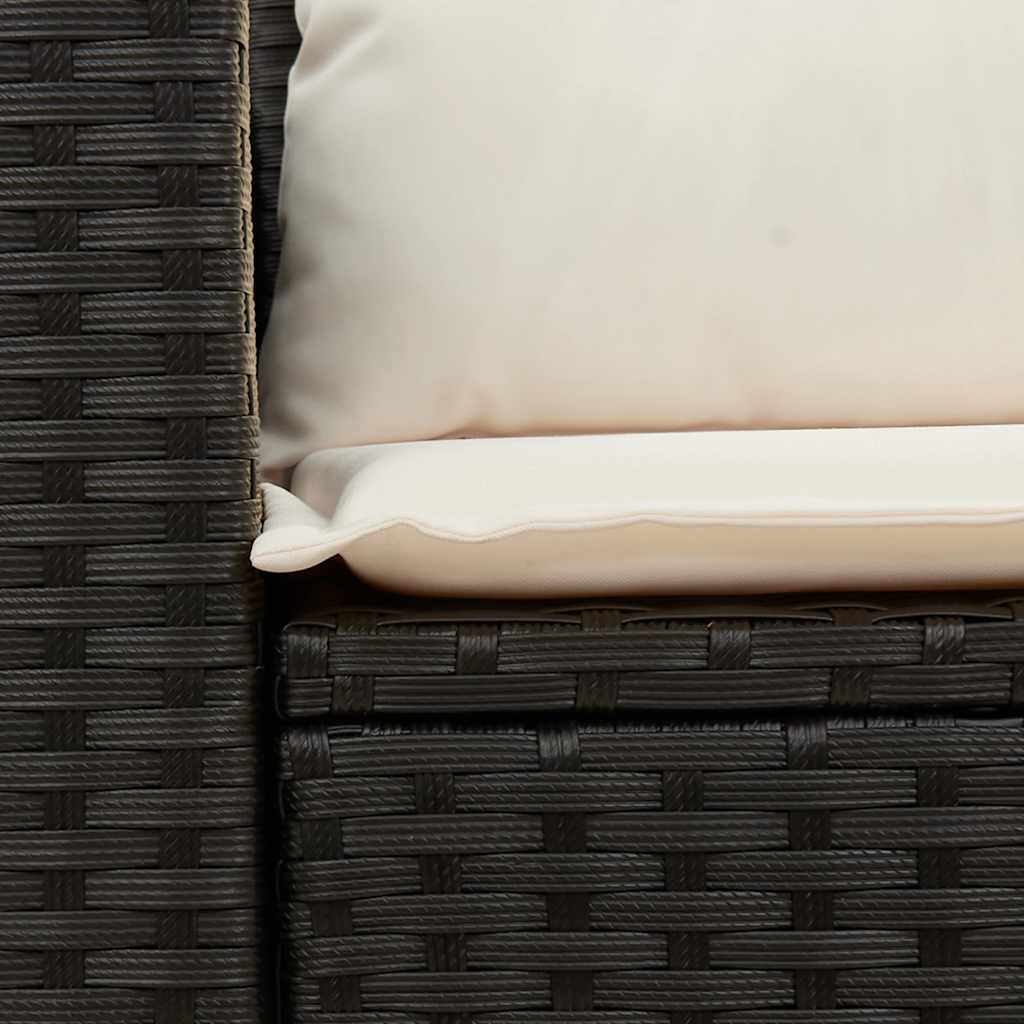 Divano da Giardino con Cuscini a 2 Posti Nero in Polyrattan - immagine 8