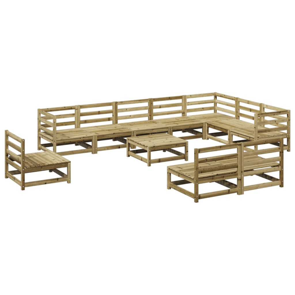 Set Divani da Giardino 11 pz in Legno Massello di Pino - immagine 2