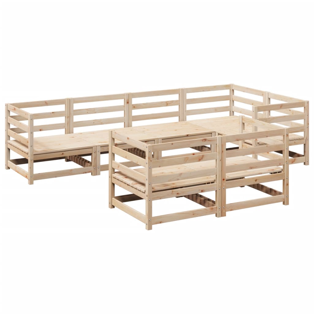 Set Divani da Giardino 7 pz in Legno Massello di Pino - immagine 2